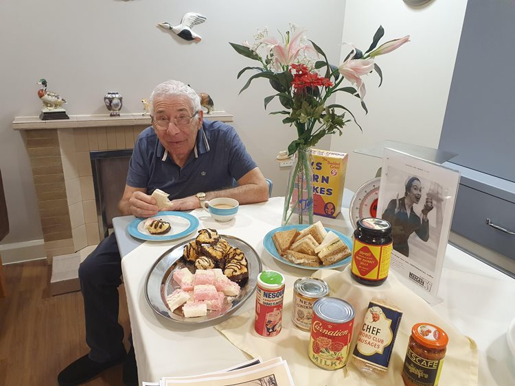 Halstead care home welcomes special guest to dine through the decades